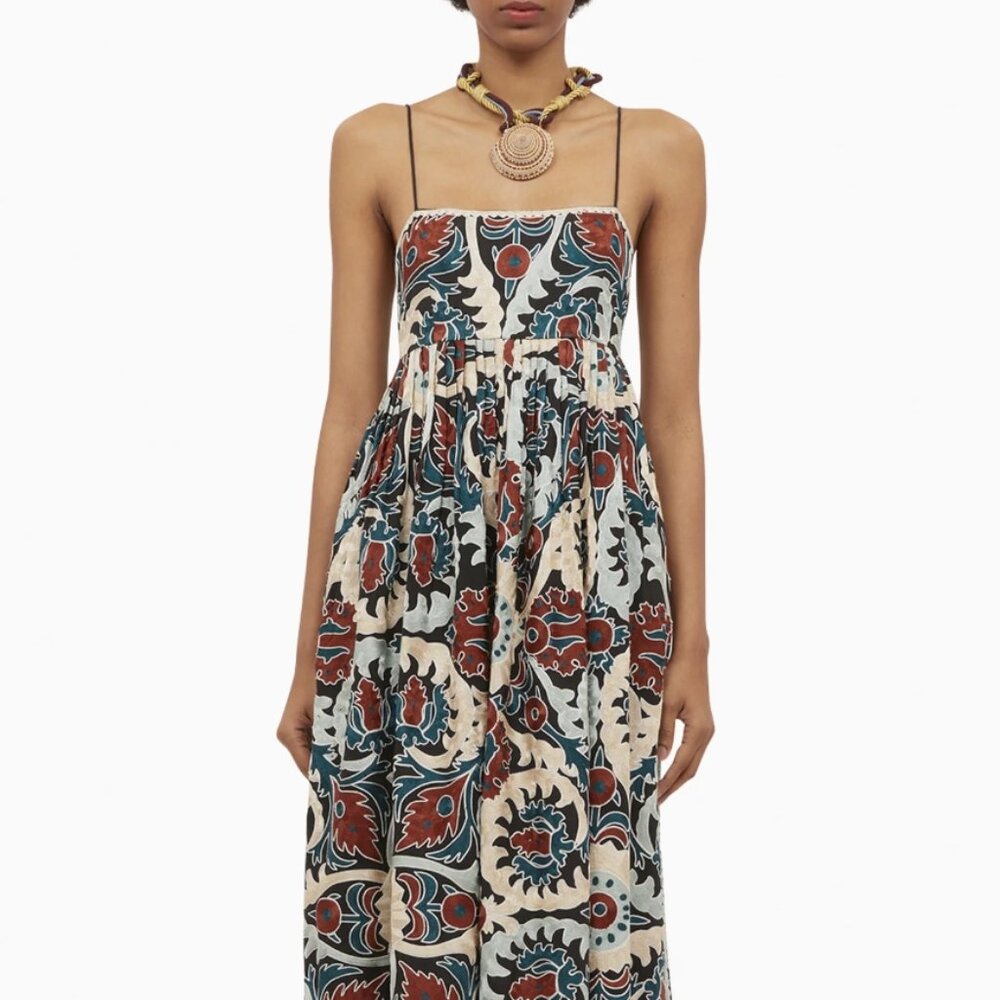 NWOT ULLA JOHNSON Mayra Midi Dress in Lapis M $1290